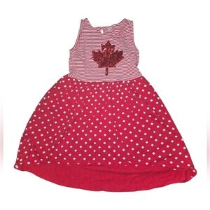 Gymboree Red & White Striped Sleeveless Dress with Sequin Maple